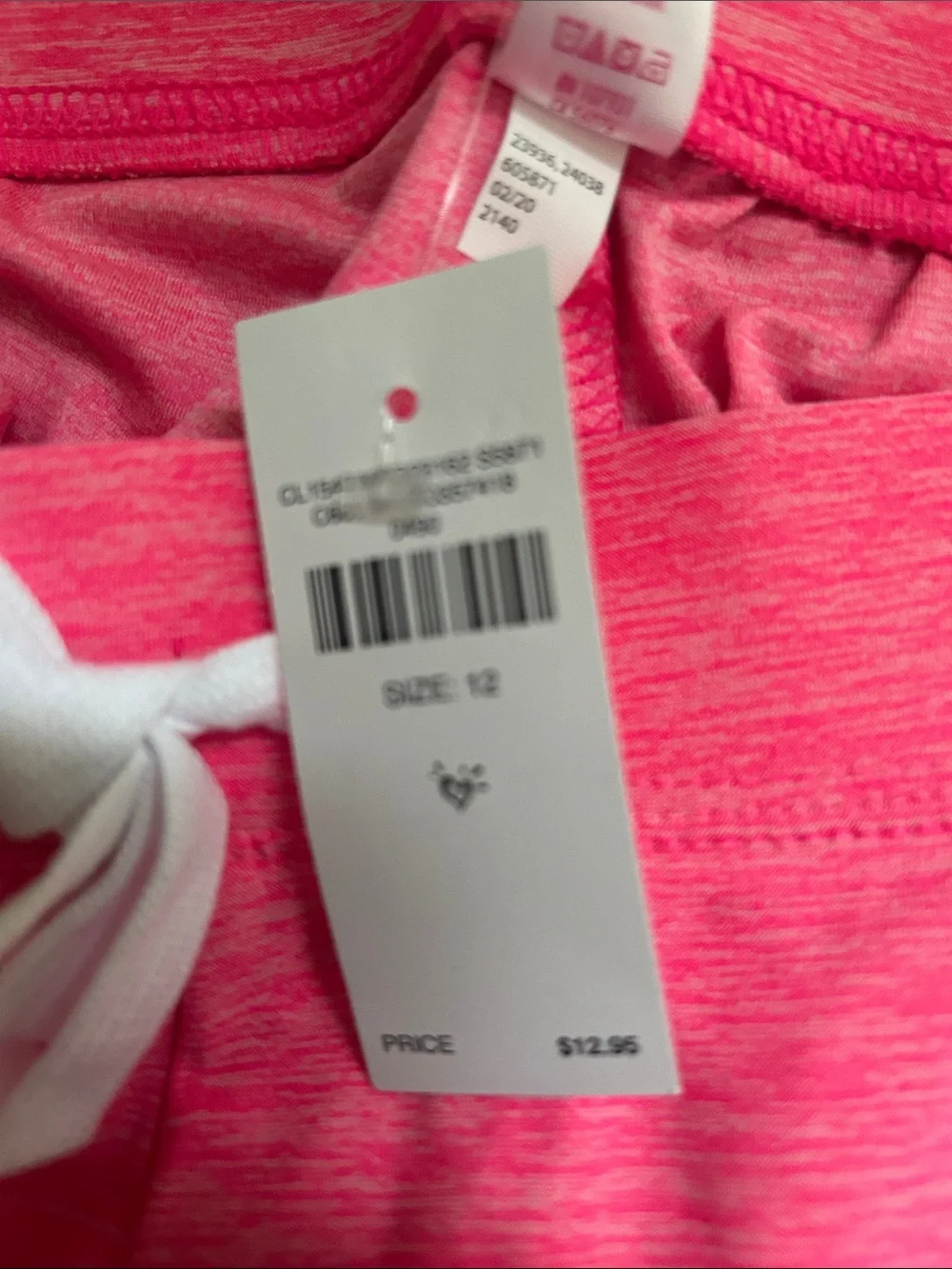 Justice Hot Pink Athletic Drawstring Shorts with White Trim